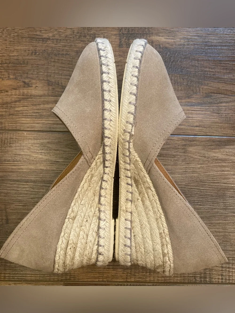 NWOT Verbenas Women’s Leather Espadrille Wedge Shoes